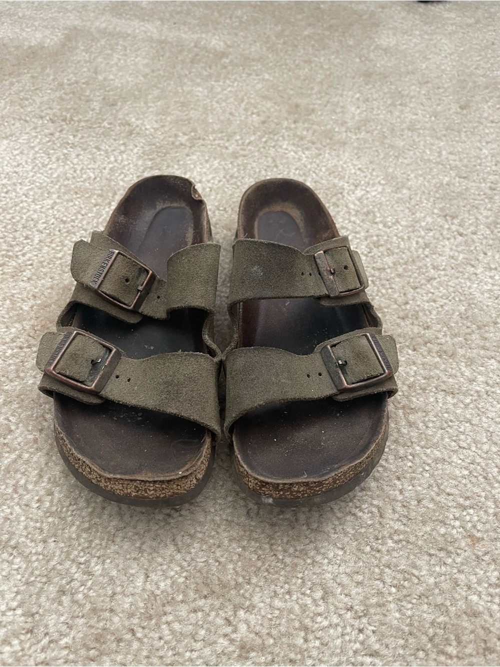 Birkenstock Arizona Suede Sandals in Olive